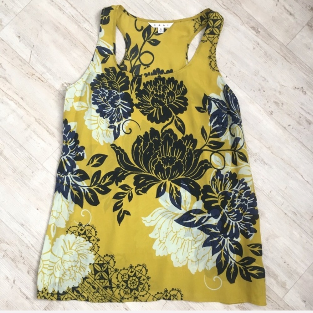 CAbi “Bali” floral silk blend top